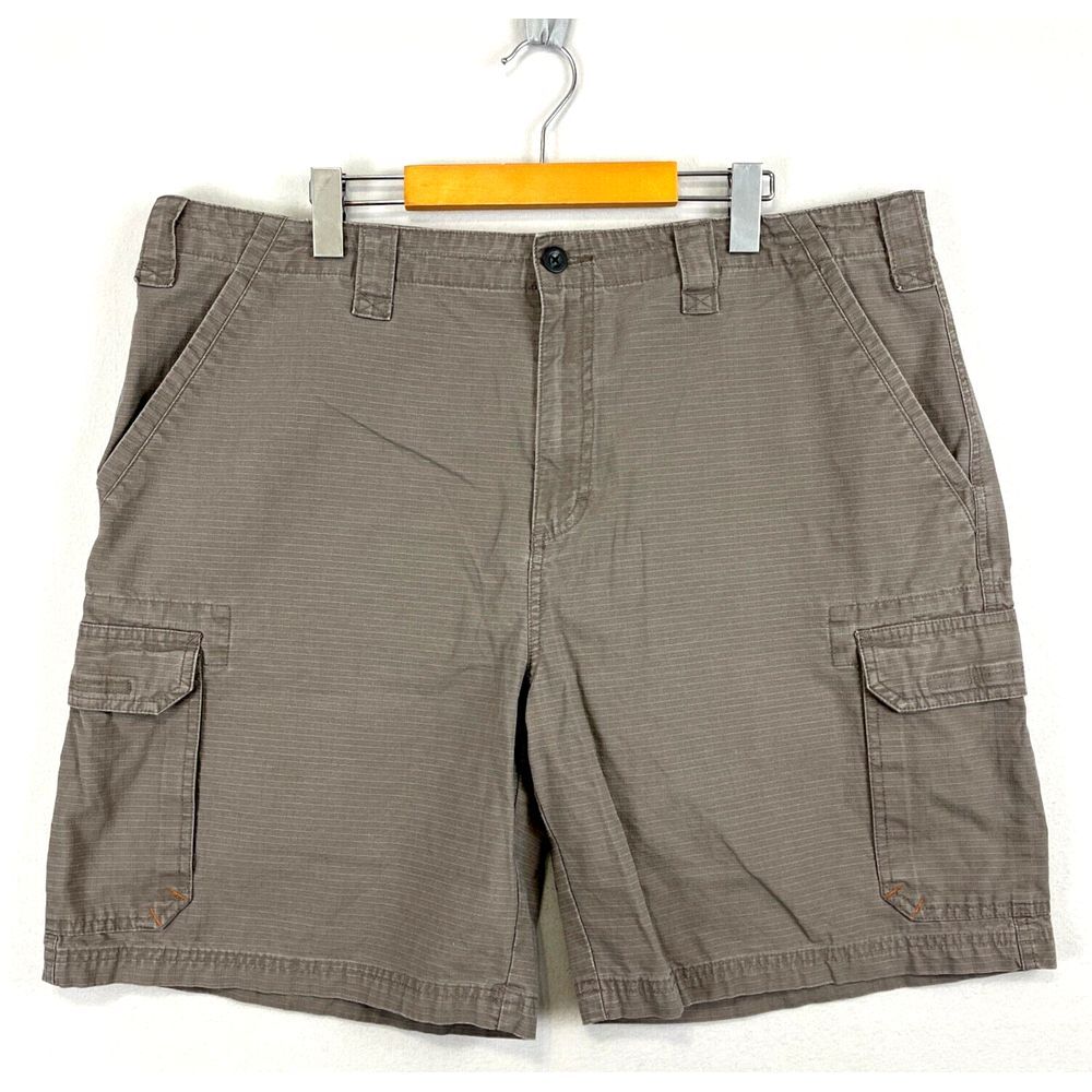 CABELAS Cargo Shorts Mens 40 x 8.5" Beige Pockets Cotton Ripstop Canvas Tactical